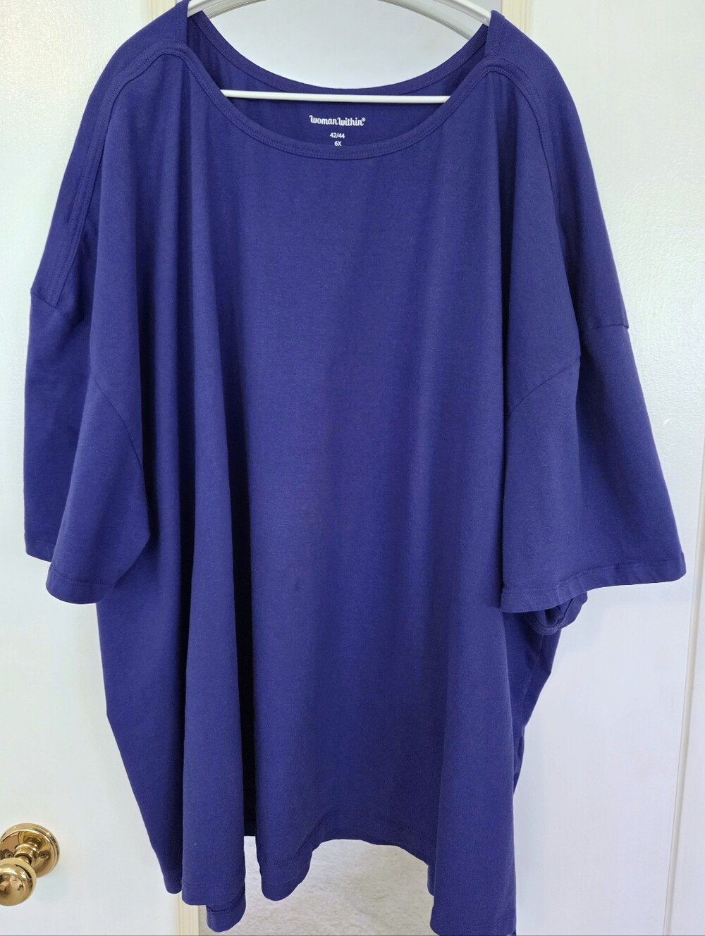 Woman Within 6x Plus Size Scoop Neck Tunic Top - Indigo